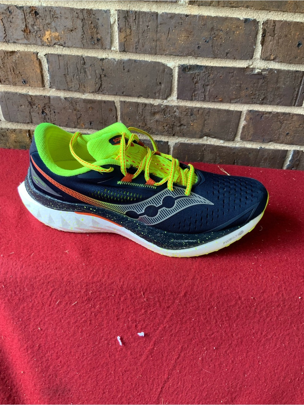 Saucony Kids Navy with Neon Green and Orange Accent Sneaker